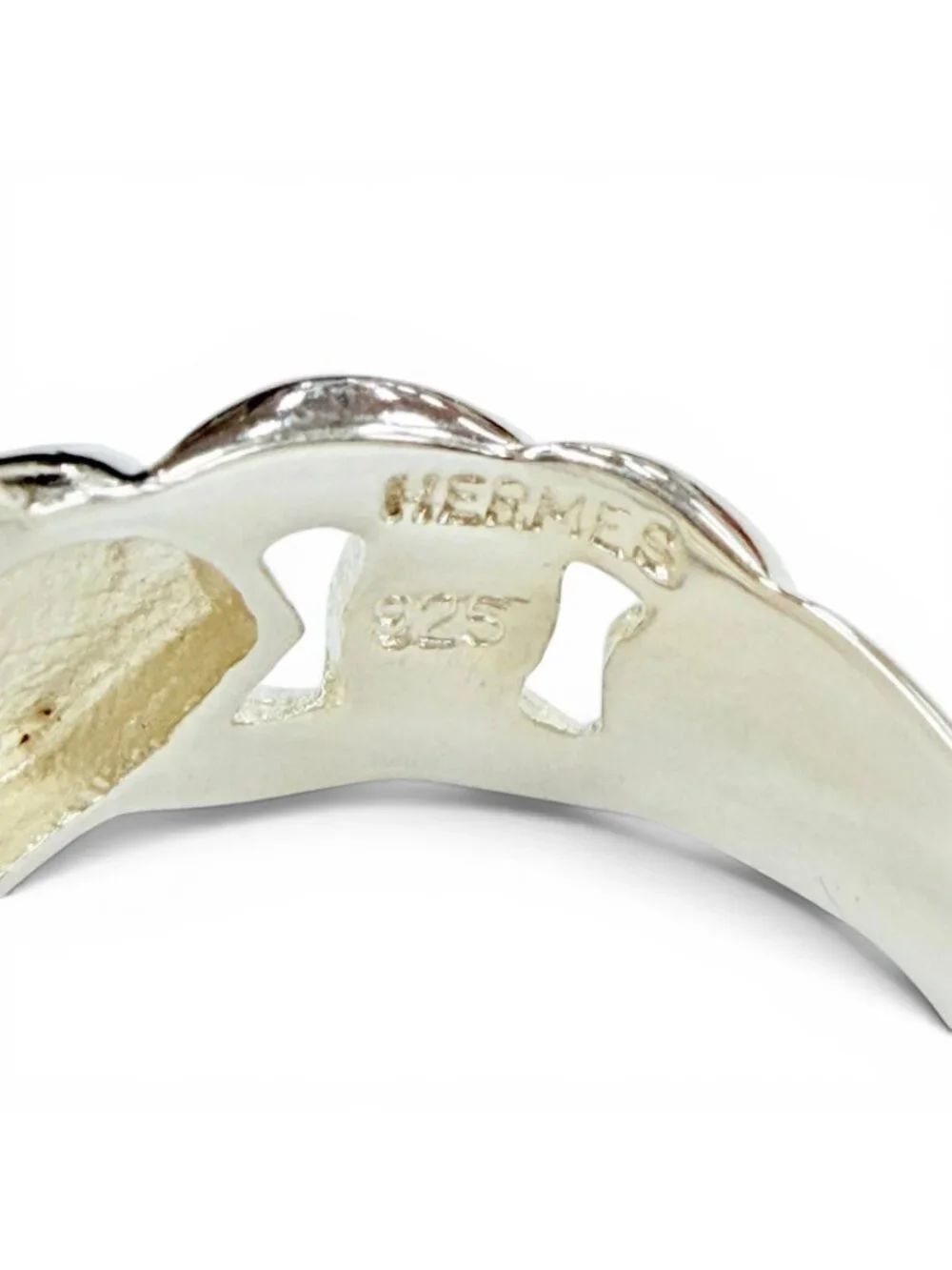 Hermes Vintage Book le Cellier Ring 925 Silver